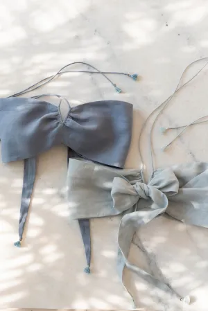 Sand Basic Tie Back Bandeau (Dusk Blue)