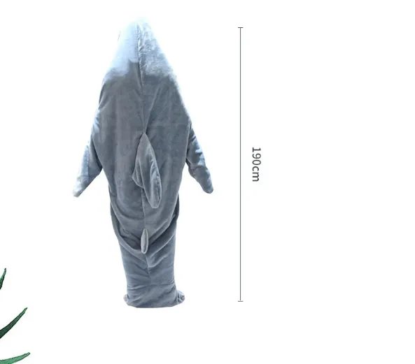 Sand Carving Shark Sleeping Bag Pajamas: Flannel Home Wear