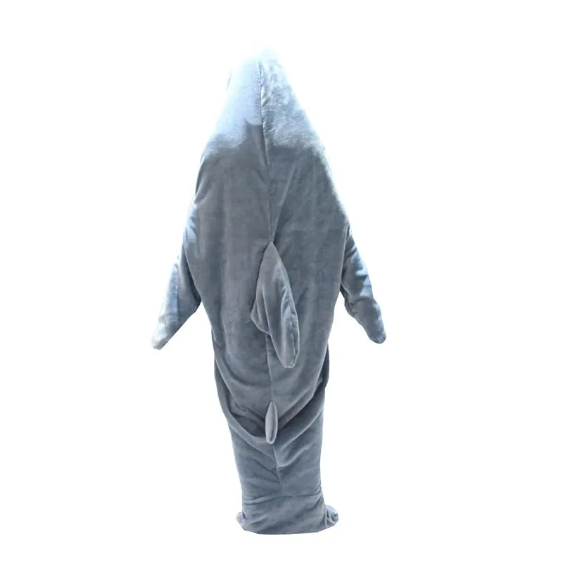 Sand Carving Shark Sleeping Bag Pajamas: Flannel Home Wear