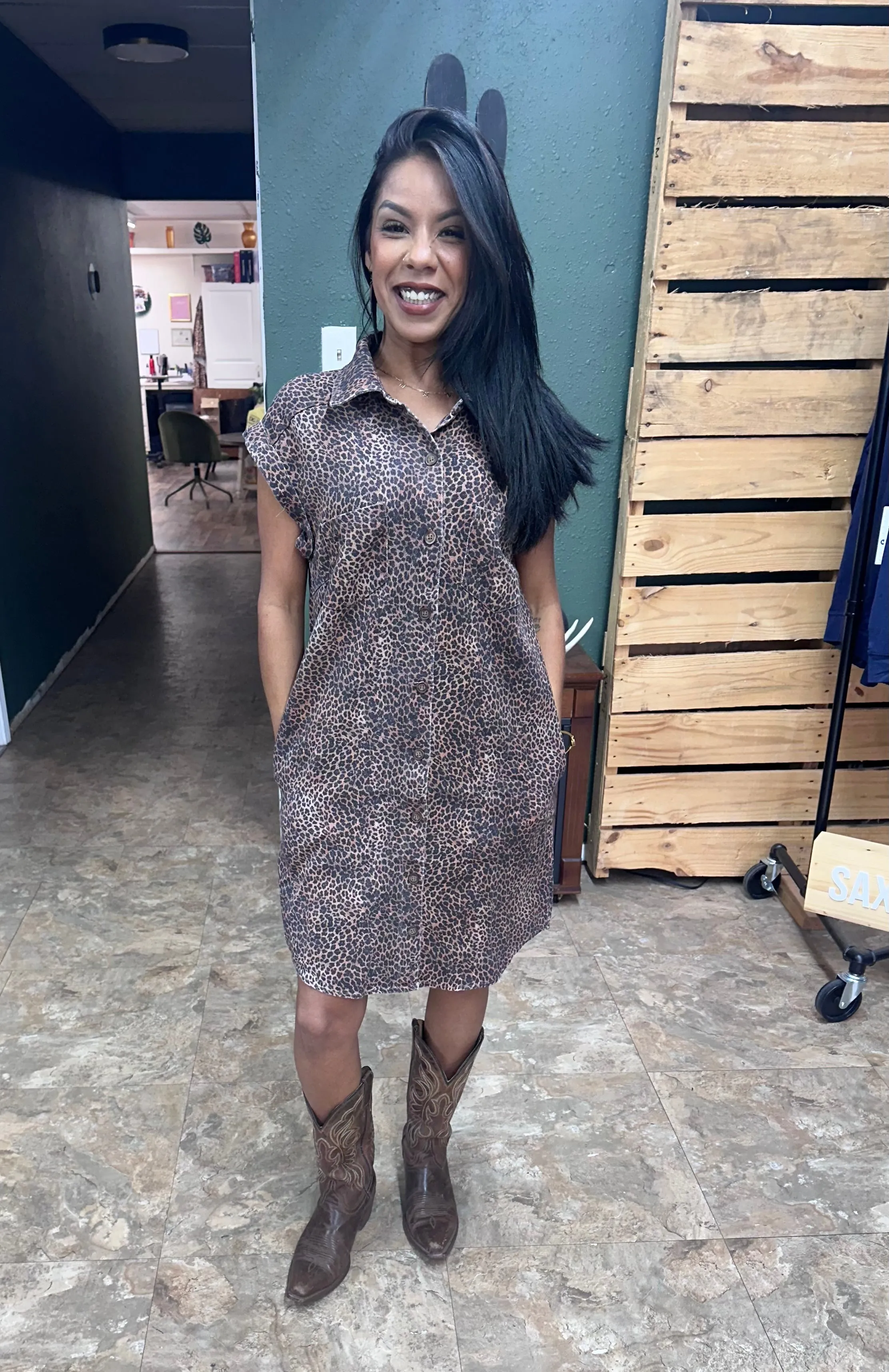 Sandy Leopard Dress
