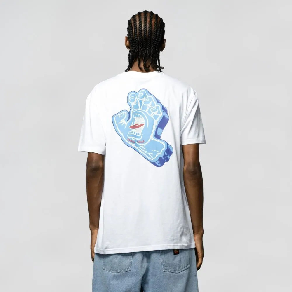 Santa Cruz T-Shirt Screaming Foam Hand - White
