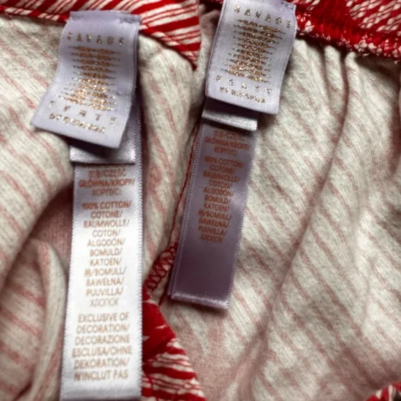 Savage X Fenty White Pearl Candy Cane Girlz Night Star Chaser Flannel Pajamas