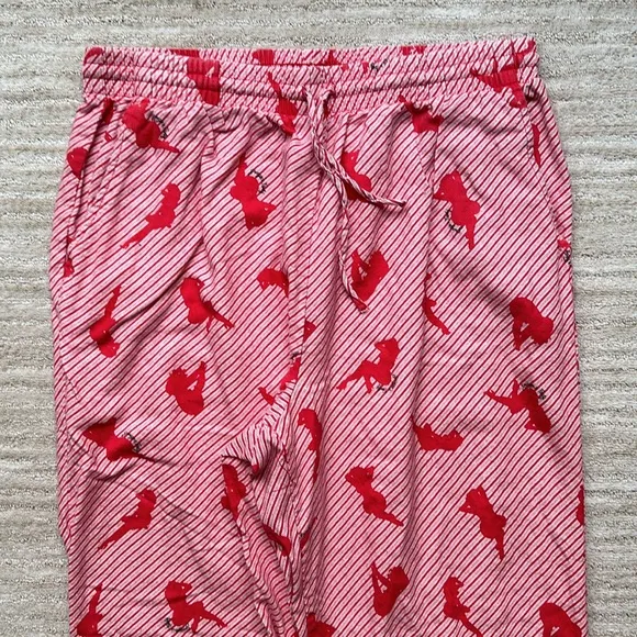 Savage X Fenty White Pearl Candy Cane Girlz Night Star Chaser Flannel Pajamas