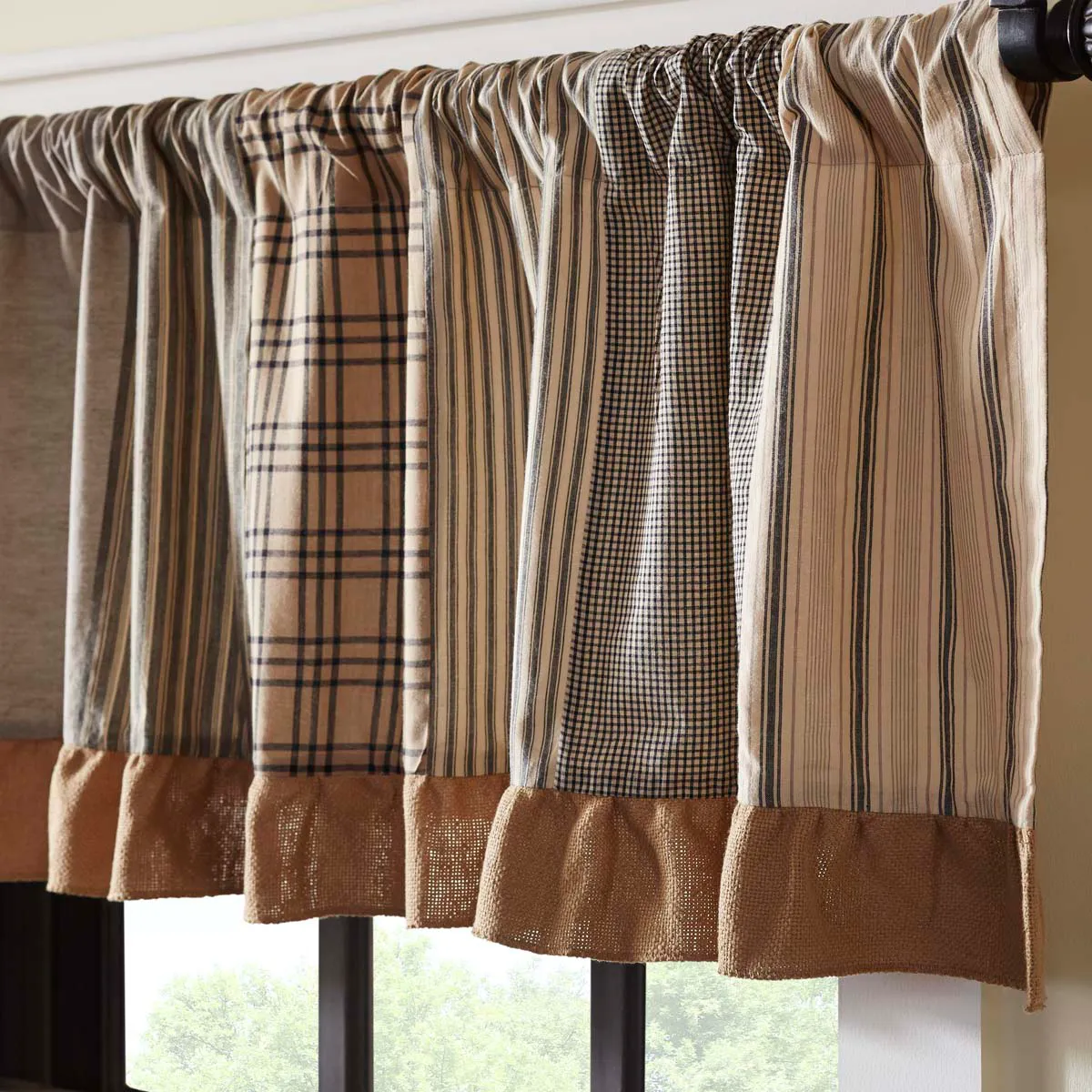 Sawyer Mill Charcoal Patchwork Valance