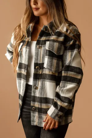 Say It All Plaid Shacket (Black   White) | FINAL SALE