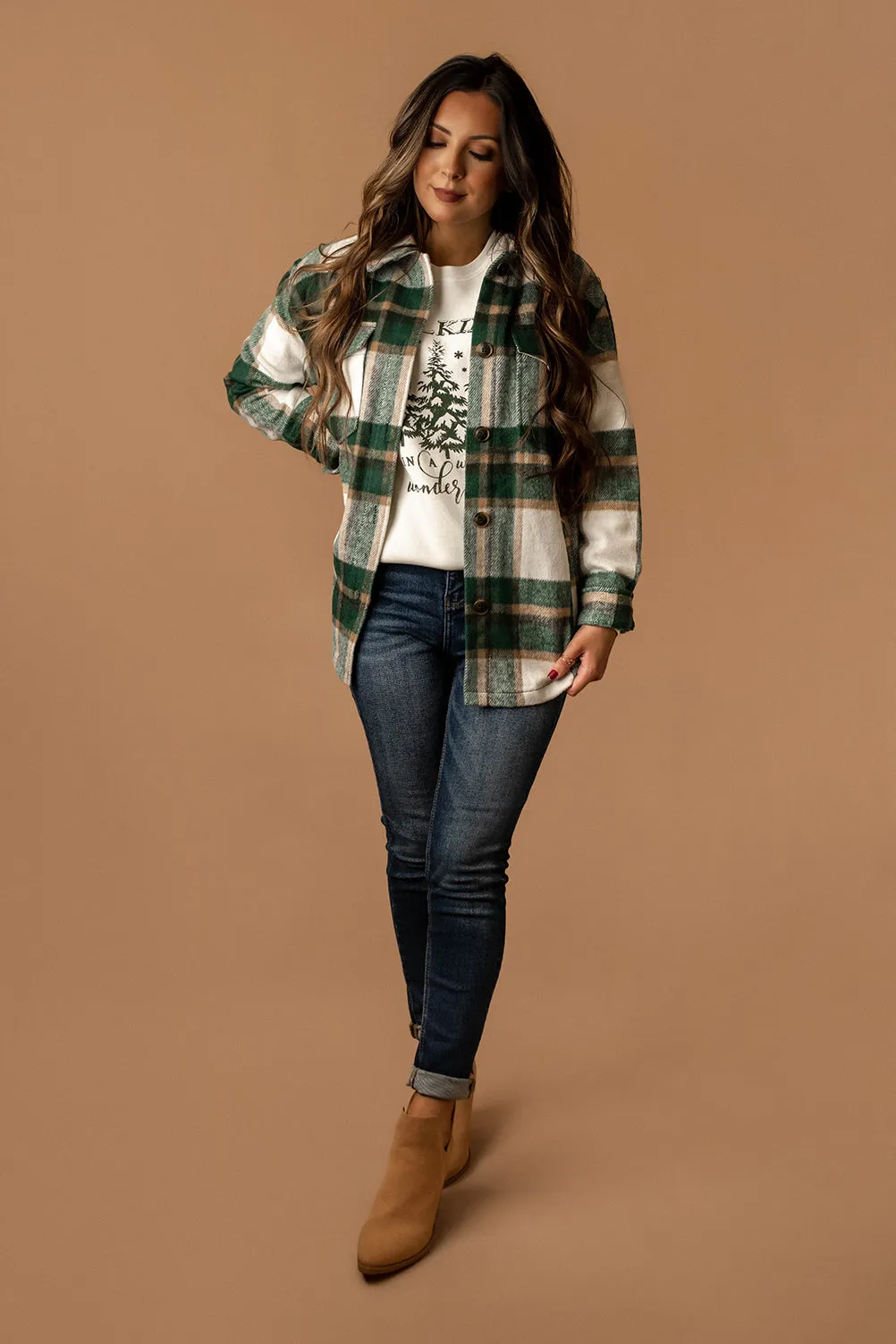 Say It All Plaid Shacket (Black   White) | FINAL SALE