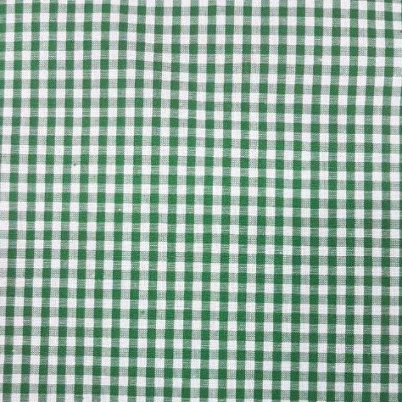 School Checks Fabric Green