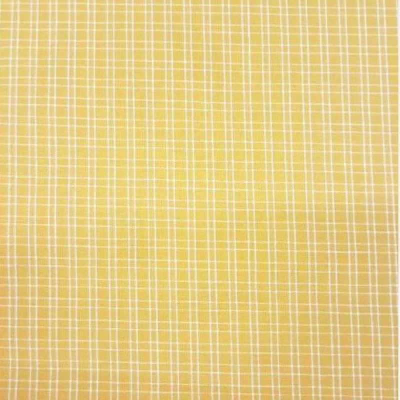 School Checks Fabric Yellow