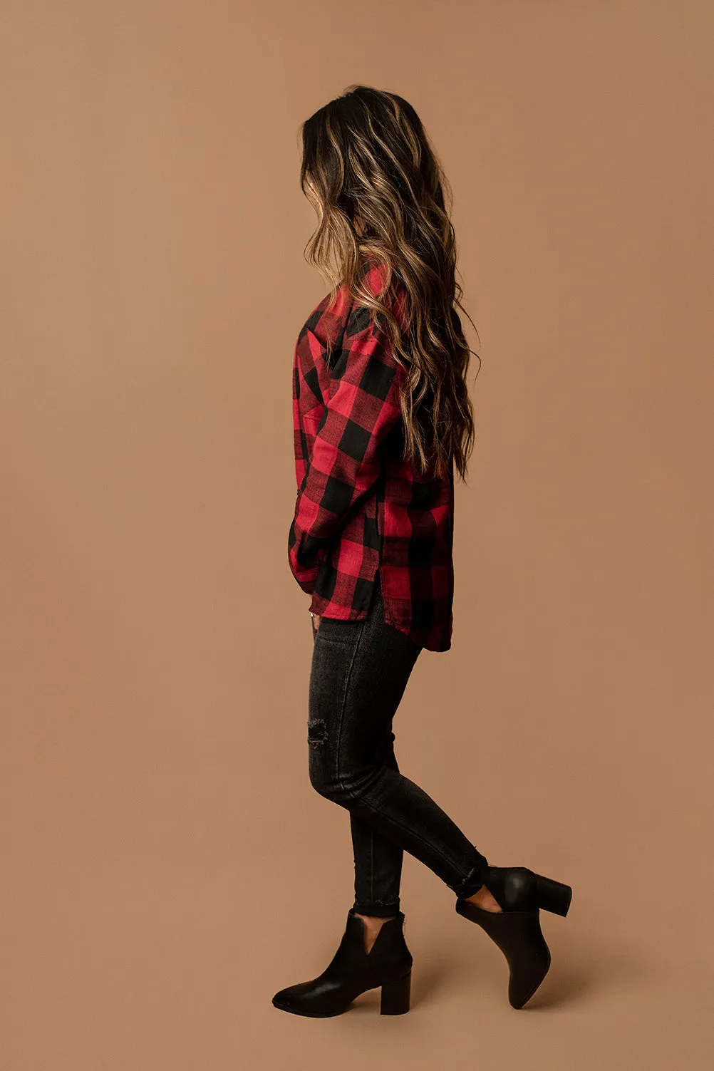 See You When I See You Plaid Flannel (Cherry)