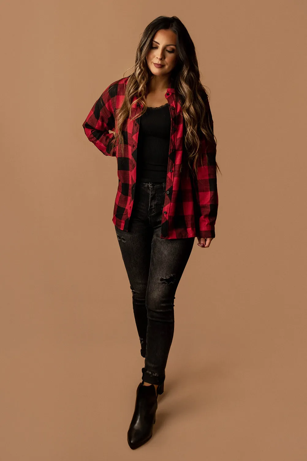 See You When I See You Plaid Flannel (Cherry)