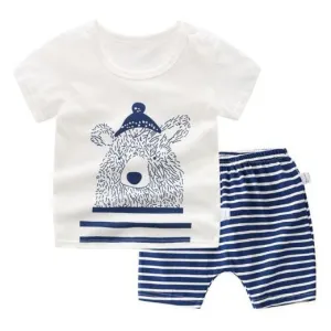 Selected children's clothingCotton short-sleeved T-shirt rompers-bear 80CM