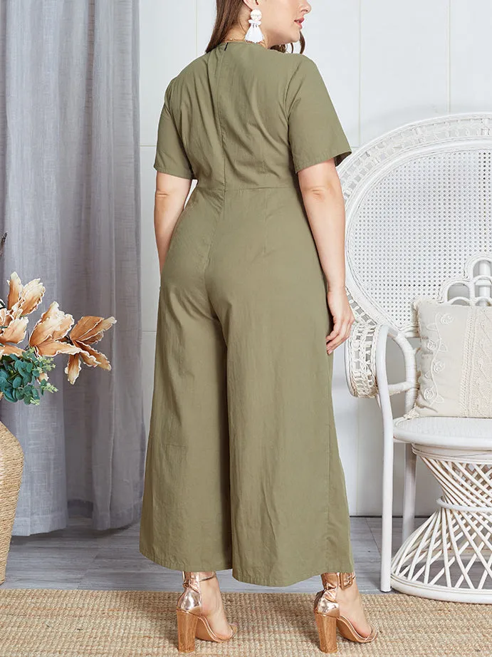 Sexy Bowknot Deep V Neck Rompers Women Jumpsuit