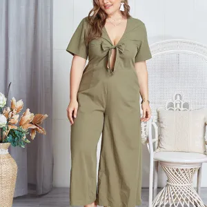 Sexy Bowknot Deep V Neck Rompers Women Jumpsuit