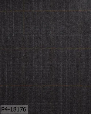 Shadow Grey With Orange Plaid Check Flannel Vest