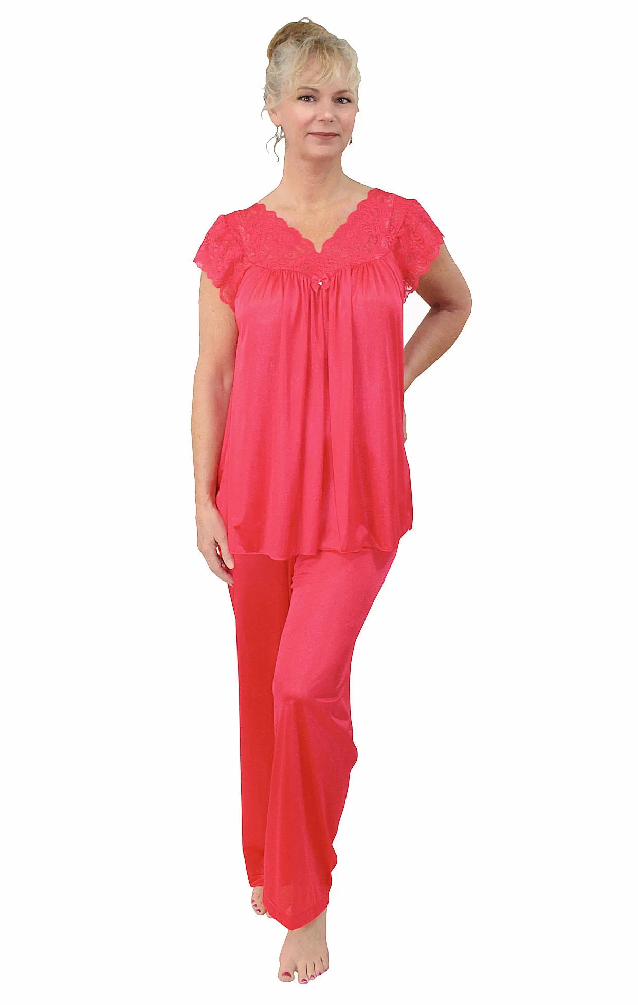 Shadowline Pajama Babydoll Lingerie Pajama Set Vintage Style with Panty
