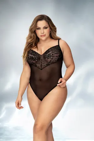 Sheer Floral Mesh Bodysuit
