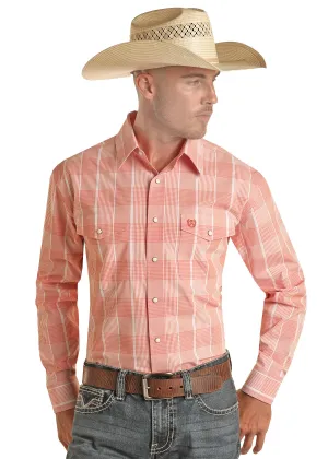 Shirt, Coral Plaid