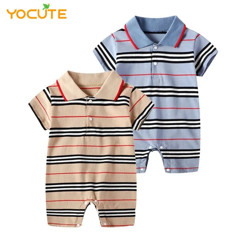 Short Sleeve Baby Romper Blue