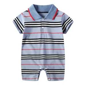 Short Sleeve Baby Romper Blue