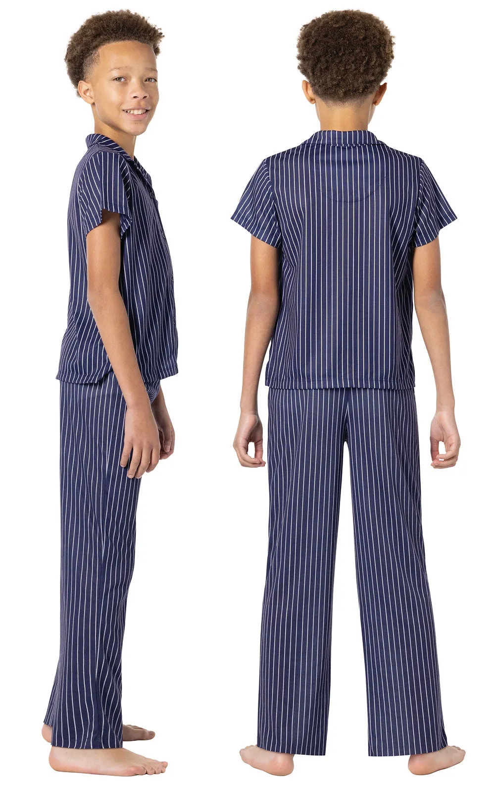 Short Sleeve Button-Front Unisex Kids Pajamas