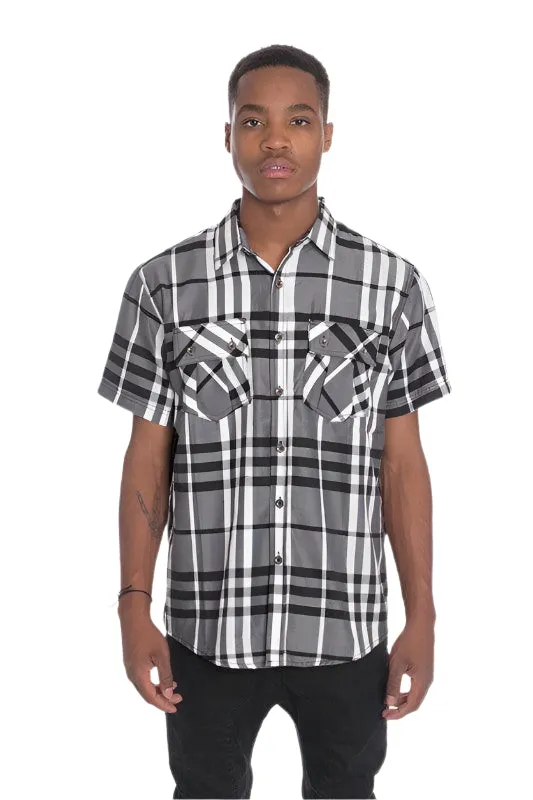 Short Sleeve Checker Shirts for Men