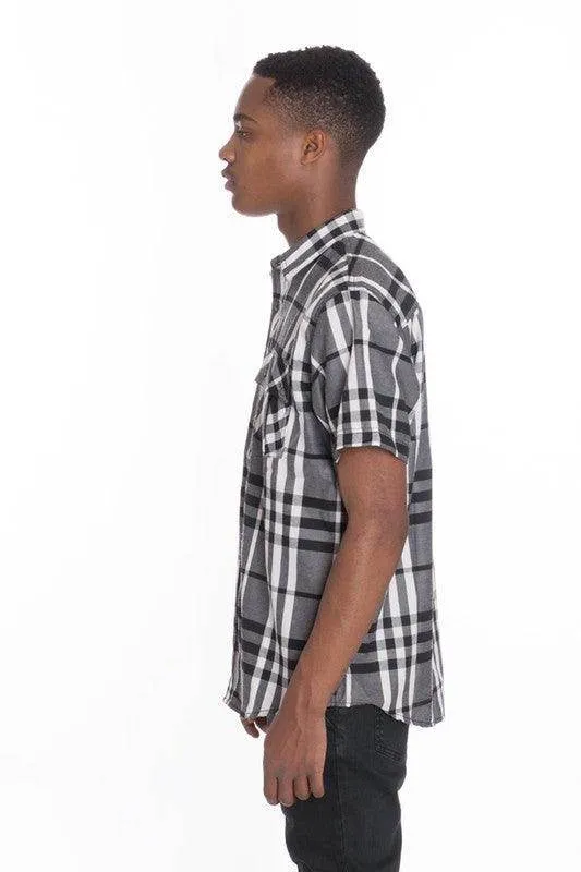 Short Sleeve Checker Shirts for Men