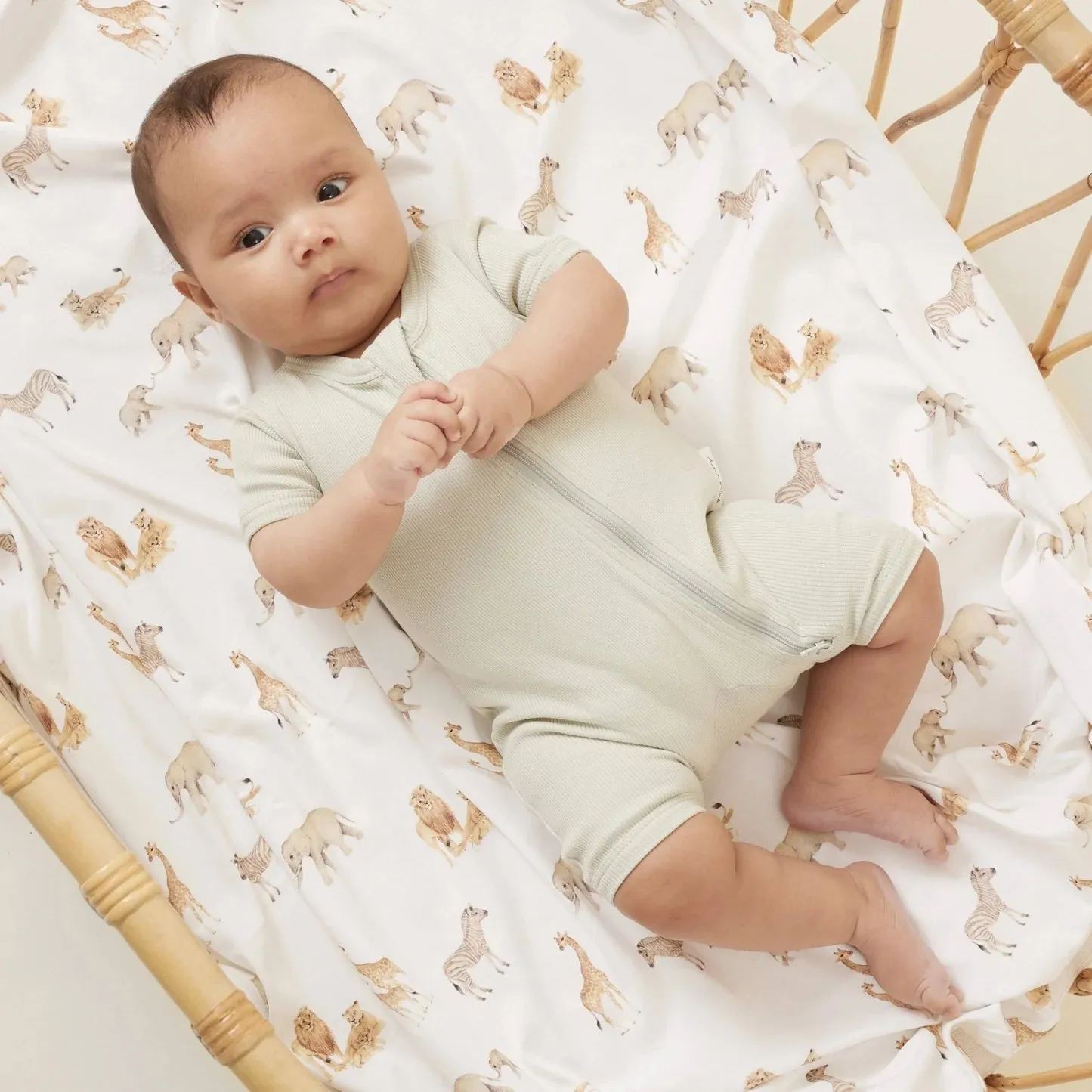 Short Sleeve Rib Zip Romper