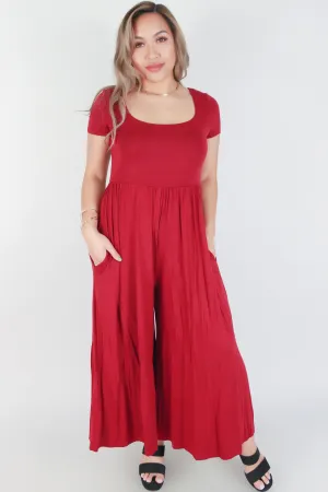 SHORT SLEEVE WIDE LEG JUMPSUIT