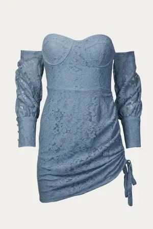 SILK-BLEND OFF-THE-SHOULDER MINI DRESS
