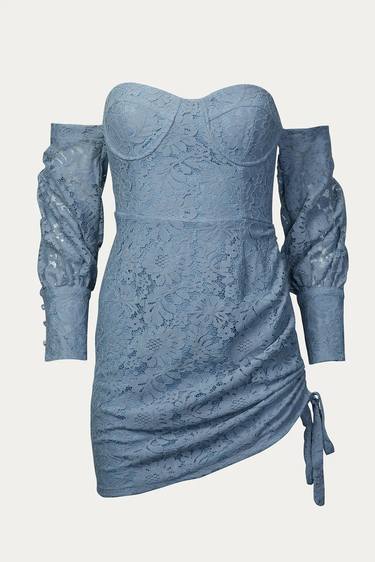 SILK-BLEND OFF-THE-SHOULDER MINI DRESS