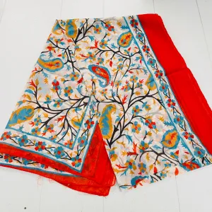 SILK PRINTED SCARF 60X180cm