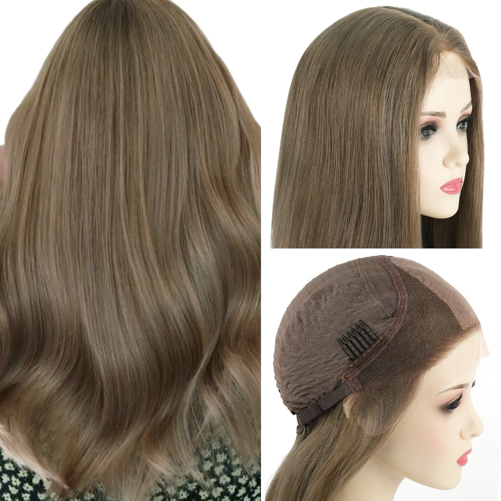 Silk Top Lace Front Wig 100% Virgin Human Hair Piano Color 10/50#