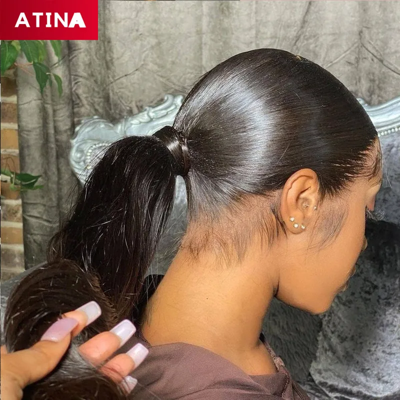 Silky Straight Full Lace Human Hair Wigs Preplucked With Baby Hair