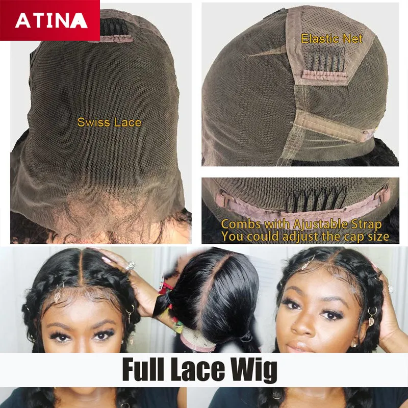 Silky Straight Full Lace Human Hair Wigs Preplucked With Baby Hair