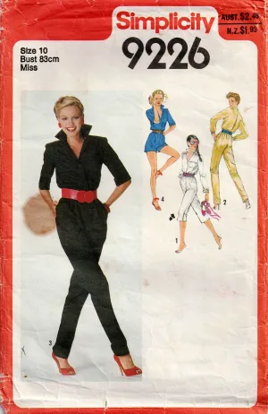 Simplicity 9226 Womens Slim Jumpsuit in 3 Lengths 1970s Vintage Sewing Pattern Size 10 Bust 32.5 inches