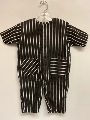 Size 12M Black & White Cotton Infant Boys Stripe Jumpsuits & Coveralls