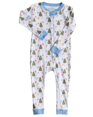 Size 6MO, 9MO & 2T: Woodland Creatures Zip Up Pajamas
