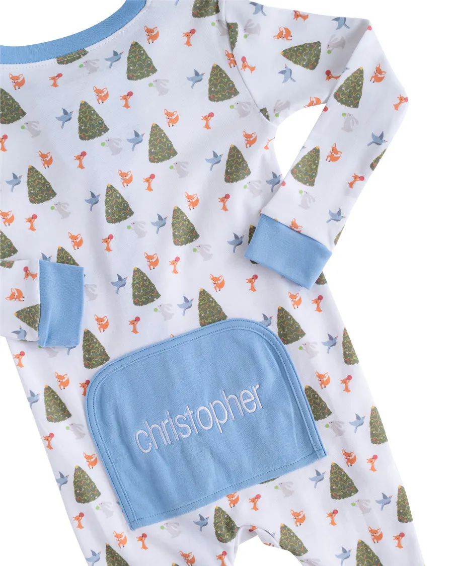 Size 6MO, 9MO & 2T: Woodland Creatures Zip Up Pajamas