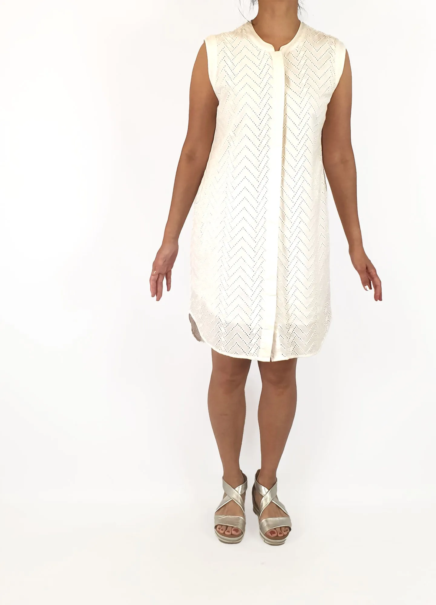Skin & Threads white cotton dress size 3, best fits 10