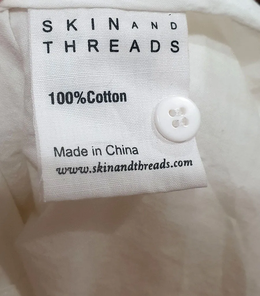 Skin & Threads white cotton dress size 3, best fits 10
