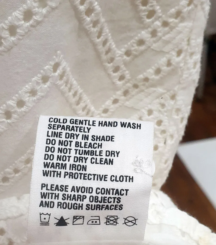 Skin & Threads white cotton dress size 3, best fits 10
