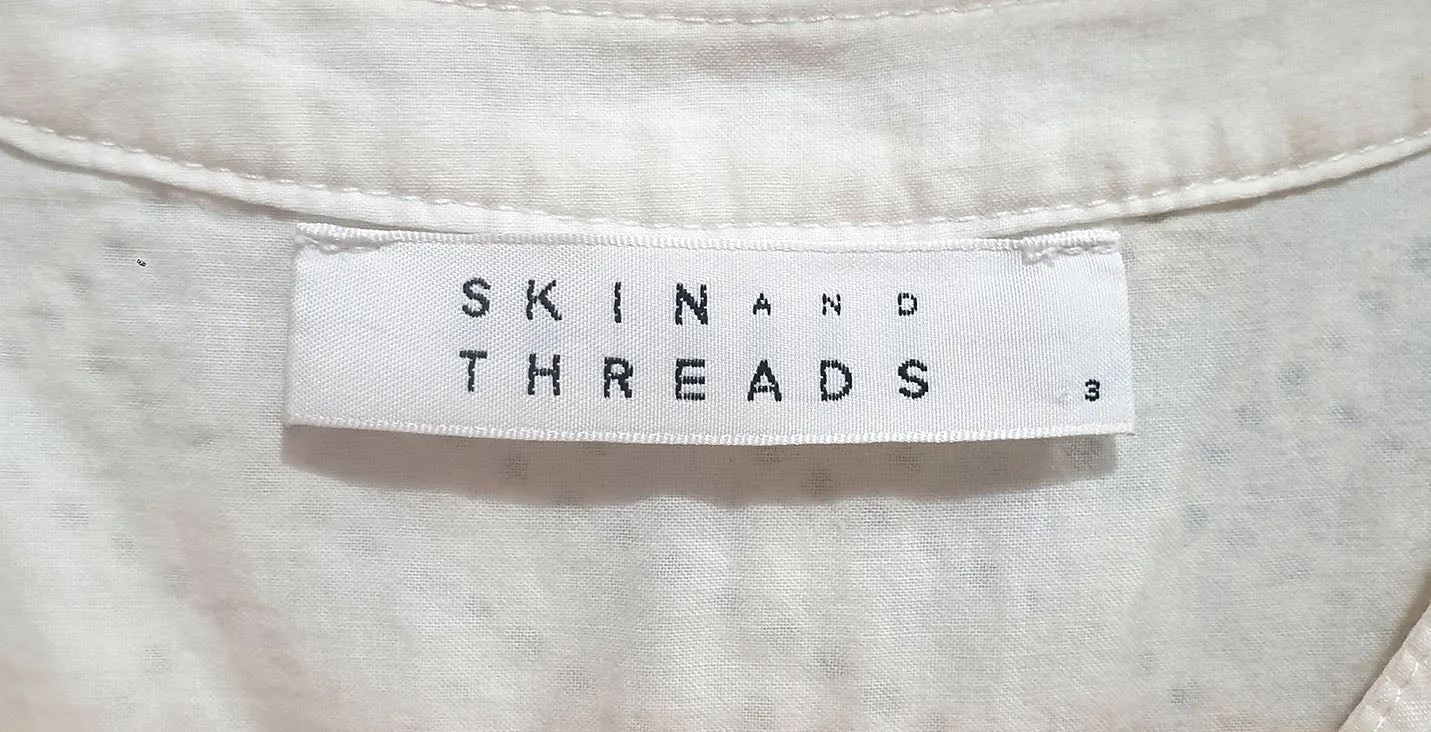 Skin & Threads white cotton dress size 3, best fits 10