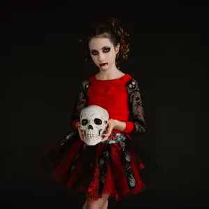 Skullicious Off the Shoulder Shirt Mesh Skull Fashion for Girls