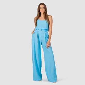 Sky blue linen pants