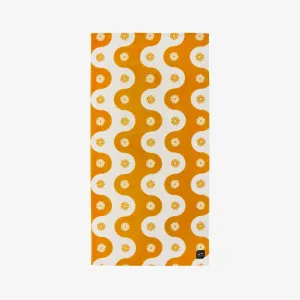 Slowtide Botanical Waves Beach Towel - Mustard