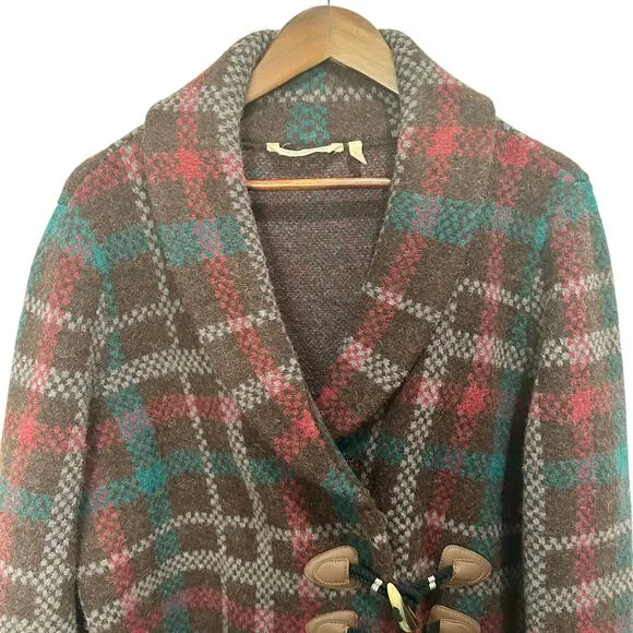 Soft Surroundings Aspen Plaid Wool Alpaca Blend Coat