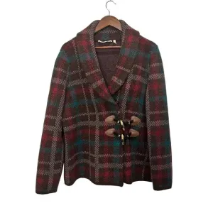 Soft Surroundings Aspen Plaid Wool Alpaca Blend Coat
