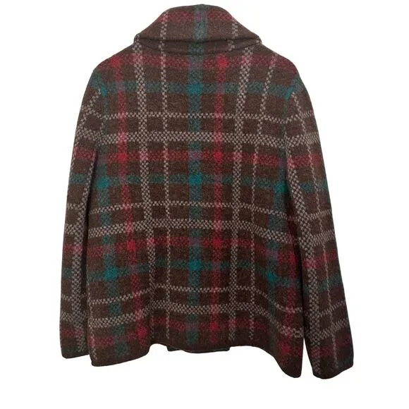 Soft Surroundings Aspen Plaid Wool Alpaca Blend Coat