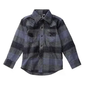 Somedays Grey Knuckleheads Long Sleeve Plaid Rockabilly Shirt