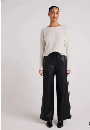 Sport Stripe Wide Leg - Black